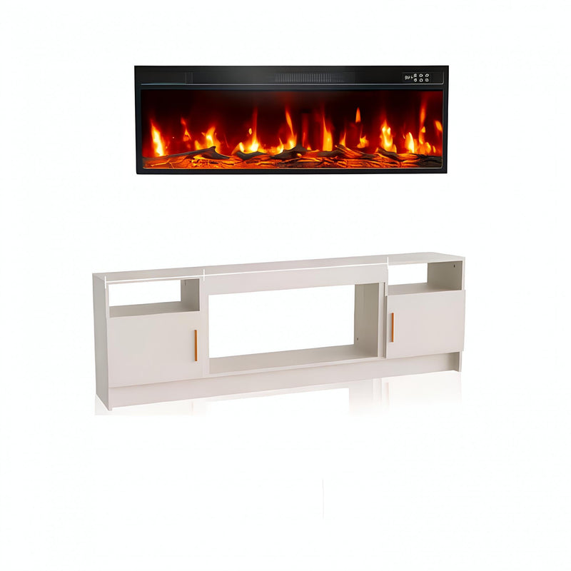 Fireplace TV Stand With Fireplace (734206) - White
