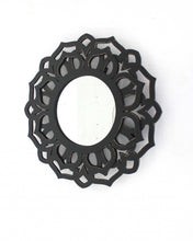 Load image into Gallery viewer, 24" Abstract Framed Accent Mirror - Black
