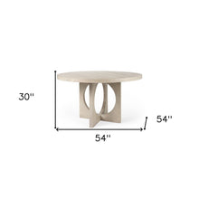 Load image into Gallery viewer, 54" Natural Rounded Pedestal Base Dining Table
