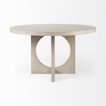 Load image into Gallery viewer, 54" Natural Rounded Pedestal Base Dining Table
