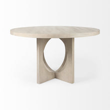 Load image into Gallery viewer, 54" Natural Rounded Pedestal Base Dining Table
