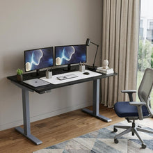 Load image into Gallery viewer, 48" Adjustable Black and Gray Stainless Steel Standing Desk
