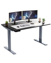 Load image into Gallery viewer, 48" Adjustable Black and Gray Stainless Steel Standing Desk
