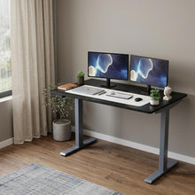 Load image into Gallery viewer, 48" Adjustable Black and Gray Stainless Steel Standing Desk
