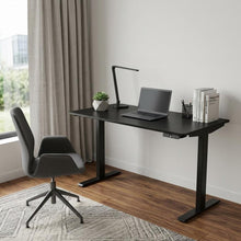 Load image into Gallery viewer, 60" Adjustable Black Stainless Steel Standing Desk
