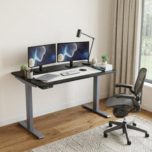 Load image into Gallery viewer, 60" Adjustable Black and Gray Stainless Steel Standing Desk
