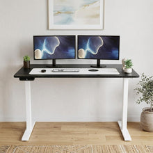 Load image into Gallery viewer, 60" Adjustable Black and White Stainless Steel Standing Desk
