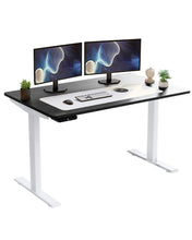 Load image into Gallery viewer, 60" Adjustable Black and White Stainless Steel Standing Desk
