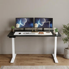 Load image into Gallery viewer, 48" Adjustable Black and White Stainless Steel Computer Desk
