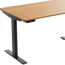 Load image into Gallery viewer, 48" Adjustable Brown and Black Stainless Steel Computer Desk
