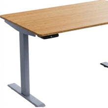 Load image into Gallery viewer, 48" Adjustable Brown and Gray Stainless Steel Computer Desk
