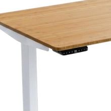 Load image into Gallery viewer, 48" Adjustable Brown and White Stainless Steel Computer Desk
