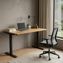 Load image into Gallery viewer, 60" Adjustable Brown and Black Standing Desk
