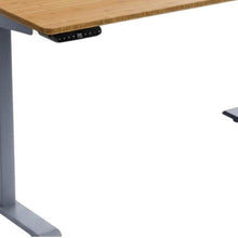 Load image into Gallery viewer, 60" Adjustable Brown and Gray Stainless Steel Computer Desk
