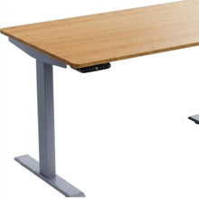 Load image into Gallery viewer, 60" Adjustable Brown and Gray Stainless Steel Computer Desk
