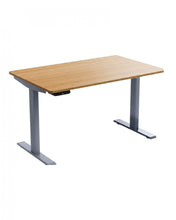 Load image into Gallery viewer, 60" Adjustable Brown and Gray Stainless Steel Computer Desk
