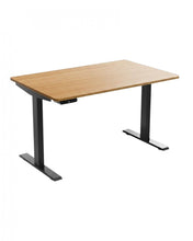 Load image into Gallery viewer, 60" Adjustable Brown and Black Stainless Steel Computer Desk
