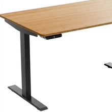 Load image into Gallery viewer, 60" Adjustable Brown and Black Stainless Steel Computer Desk
