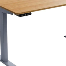 Load image into Gallery viewer, 60" Adjustable Brown and Gray Stainless Steel Computer Desk
