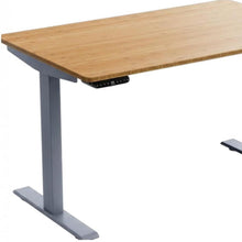 Load image into Gallery viewer, 60" Adjustable Brown and Gray Stainless Steel Computer Desk
