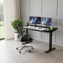 Load image into Gallery viewer, Adjustable Black Stainless Steel Rolling Computer Desk

