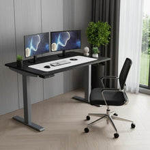 Load image into Gallery viewer, Adjustable Black and Gray Stainless Steel Rolling Computer Desk
