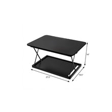 Load image into Gallery viewer, 28" Adjustable Black Stainless Steel Standing Desk Converter
