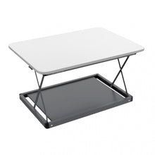 Load image into Gallery viewer, 28" Adjustable White and Silver Stainless Steel Standing Desk Converter
