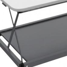 Load image into Gallery viewer, 28" Adjustable White and Silver Stainless Steel Standing Desk Converter
