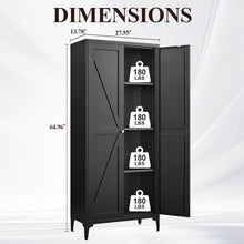 Load image into Gallery viewer, Adjustable 2 Door Kitchen Pantry Cabinet With Striped Design
