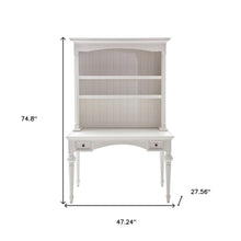 Load image into Gallery viewer, 47" White Solid Wood Computer Desk With Hutch With Two Drawers
