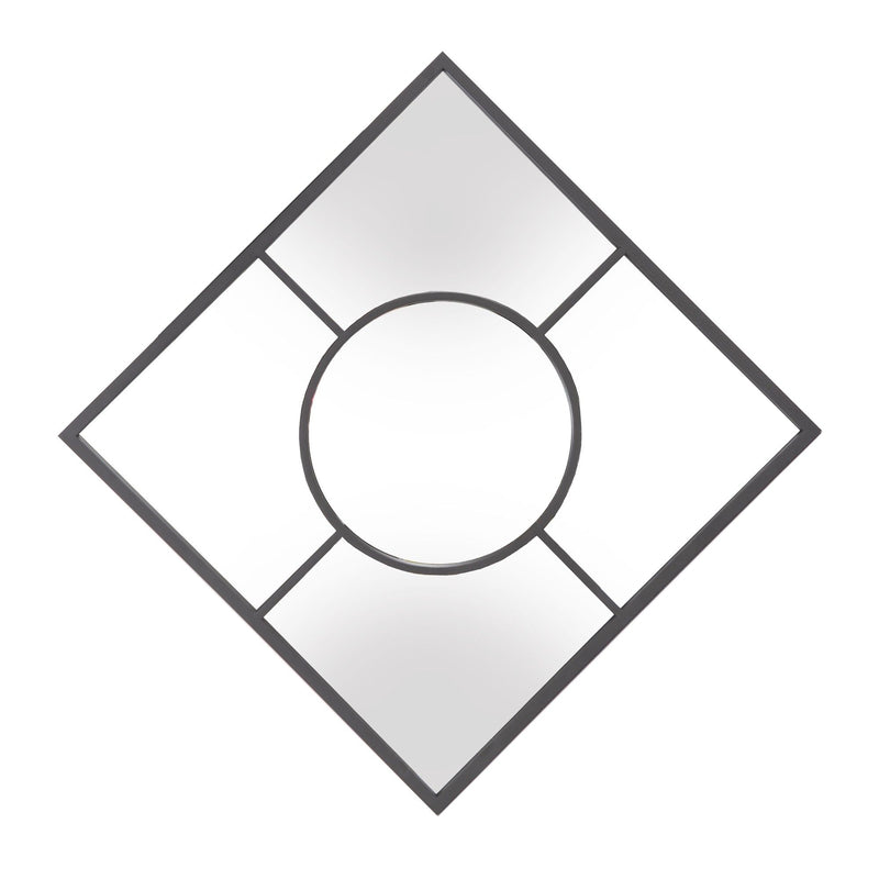 24" Square Metal Framed Accent Mirror - Graphite
