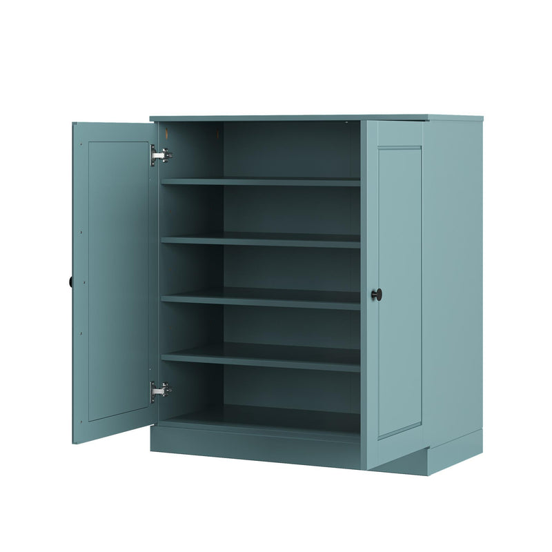 Twenty Pair Solid Woodshoe Storage Cabinet (752364) - Aqua