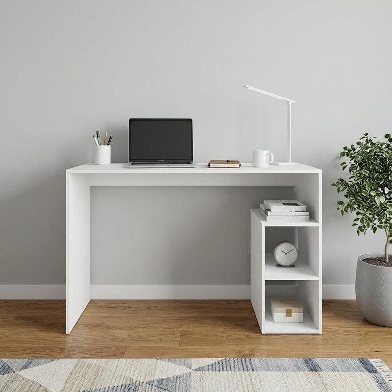 Pedestal Computer Desk - White