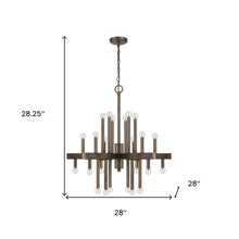 Load image into Gallery viewer, Brown Candle Style Multi Light Metal Dimmable Chandelier
