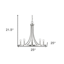 Load image into Gallery viewer, Silver Candle Style Five Light Metal Dimmable Chandelier
