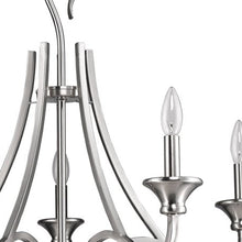 Load image into Gallery viewer, Silver Candle Style Five Light Metal Dimmable Chandelier
