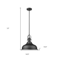 Load image into Gallery viewer, Matte Black Hanging Light with Dome Shade
