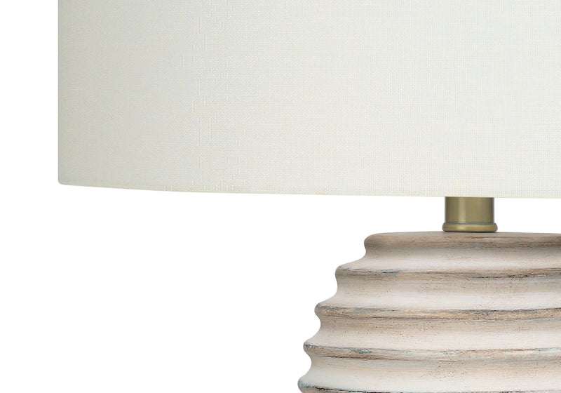 Geometric Table Lamp With Drum Shade - Cream