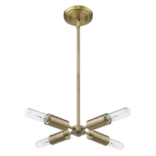 Load image into Gallery viewer, Gold Four Light Metal Dimmable Chandelier
