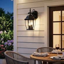 Load image into Gallery viewer, Three Light Matte Black Wide Hanging Lantern Wall Light
