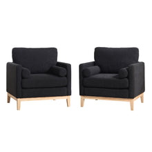 Load image into Gallery viewer, Wide Modern Performance Accent Chair With Natural Legs
