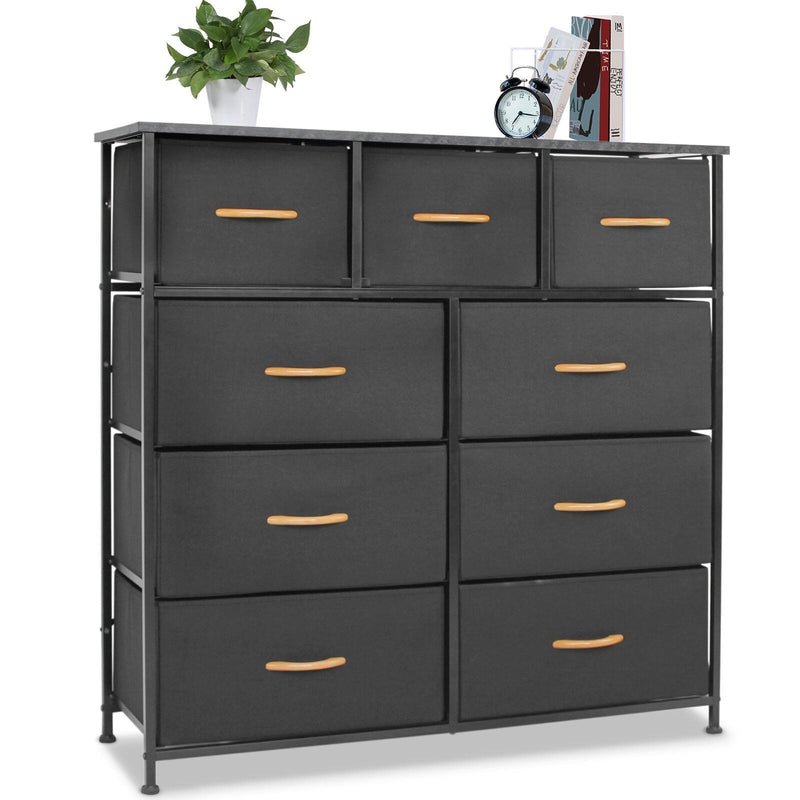 Standard Accent Cabinet With Nine Drawers - Black