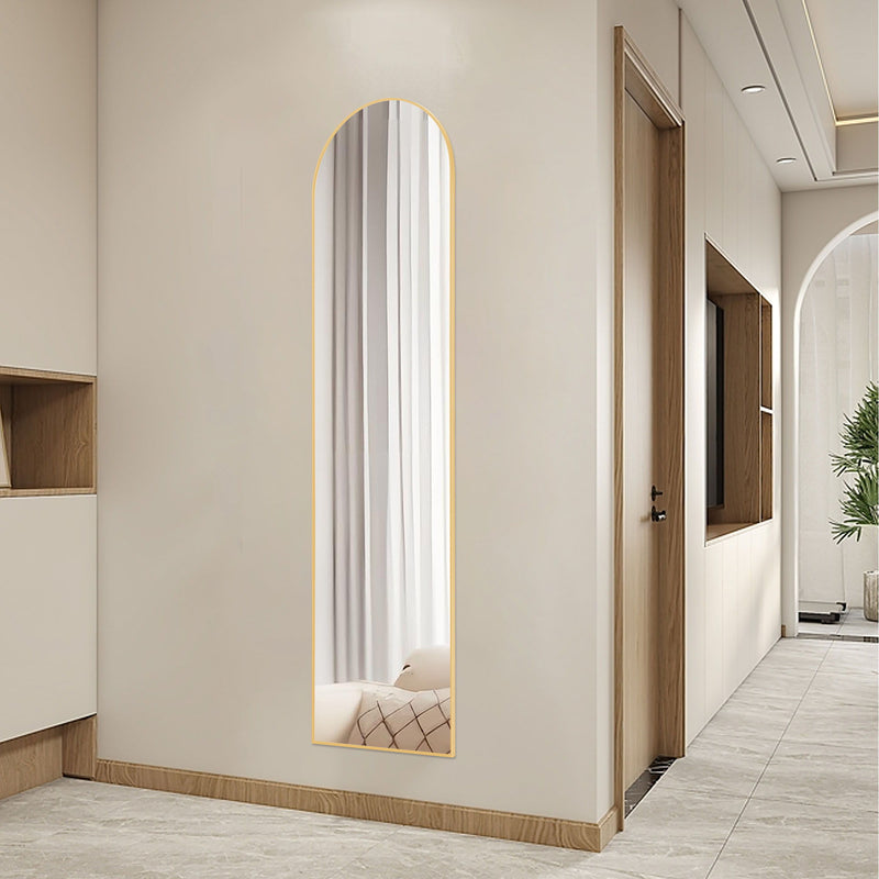 59'' Aluminum Arch Freestanding Framed Standing Mirror - Gold