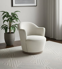 Load image into Gallery viewer, 27" Contemporary Fabric Swivel Barrel Chair - Cream
