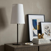 Load image into Gallery viewer, 27" Black Metal Table Lamp With White Cone Shade
