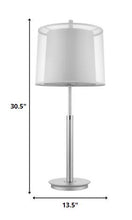 Load image into Gallery viewer, 31" Silver Metal Table Lamp With White Empire Shade
