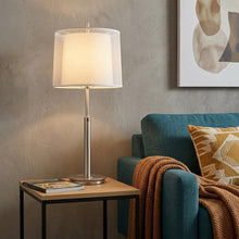Load image into Gallery viewer, 31" Silver Metal Table Lamp With White Empire Shade
