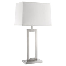 Load image into Gallery viewer, 30" Silver Metal Table Lamp With White Rectangular Shade
