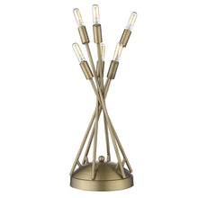 Load image into Gallery viewer, 19" Brass Metal Six Light Novelty Table Lamp
